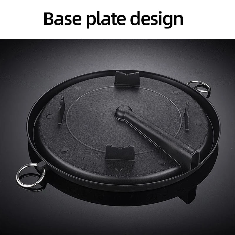 BEIYUE 31CM Korean Grill Pan Durable Multiuse Heavy Duty Portable Kitchen Tool Frying for Yard Restaurant Home Barbecue Baking