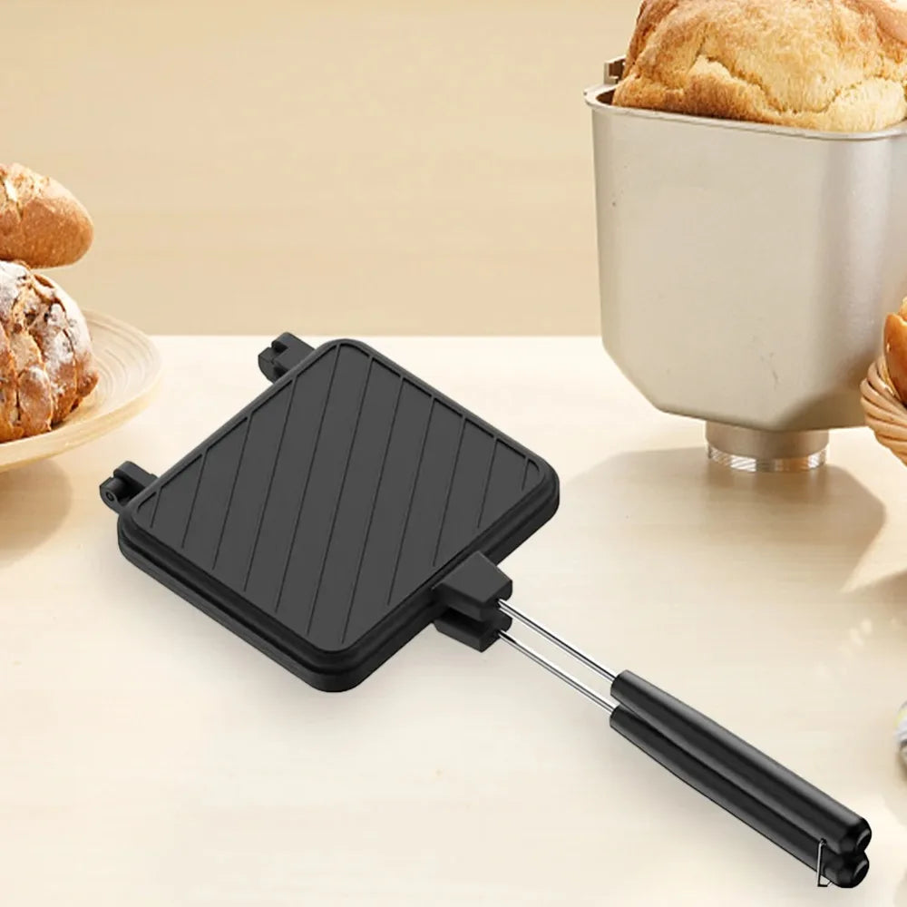 High Temperature Resistant Double Sided Sandwich Baking Pan Multifunctional for Breakfast Pancakes and Omelets Camping BBQ Tools