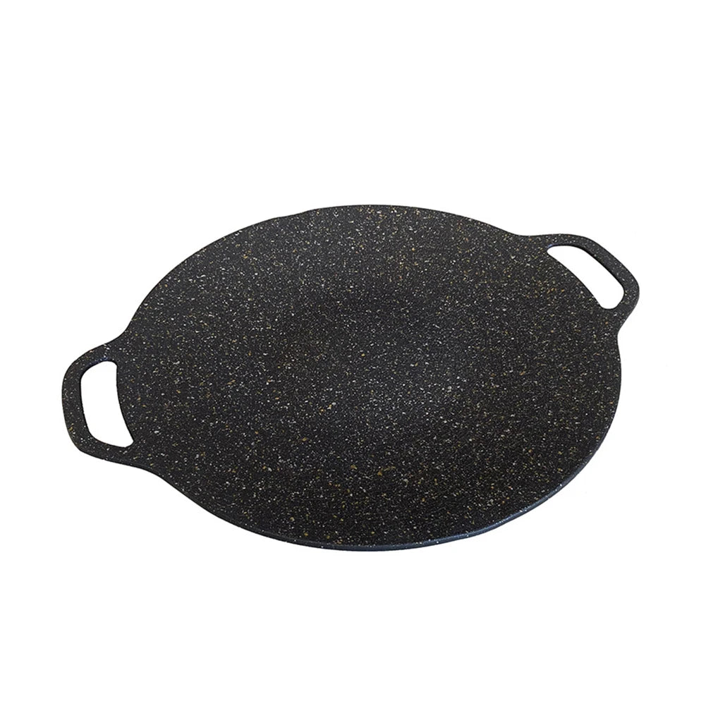 Grilling Pan Non-stick Oil Frying Baking Pan Multi-purpose Round for Outdoor Camping Kitchen Bakeware Household Tools